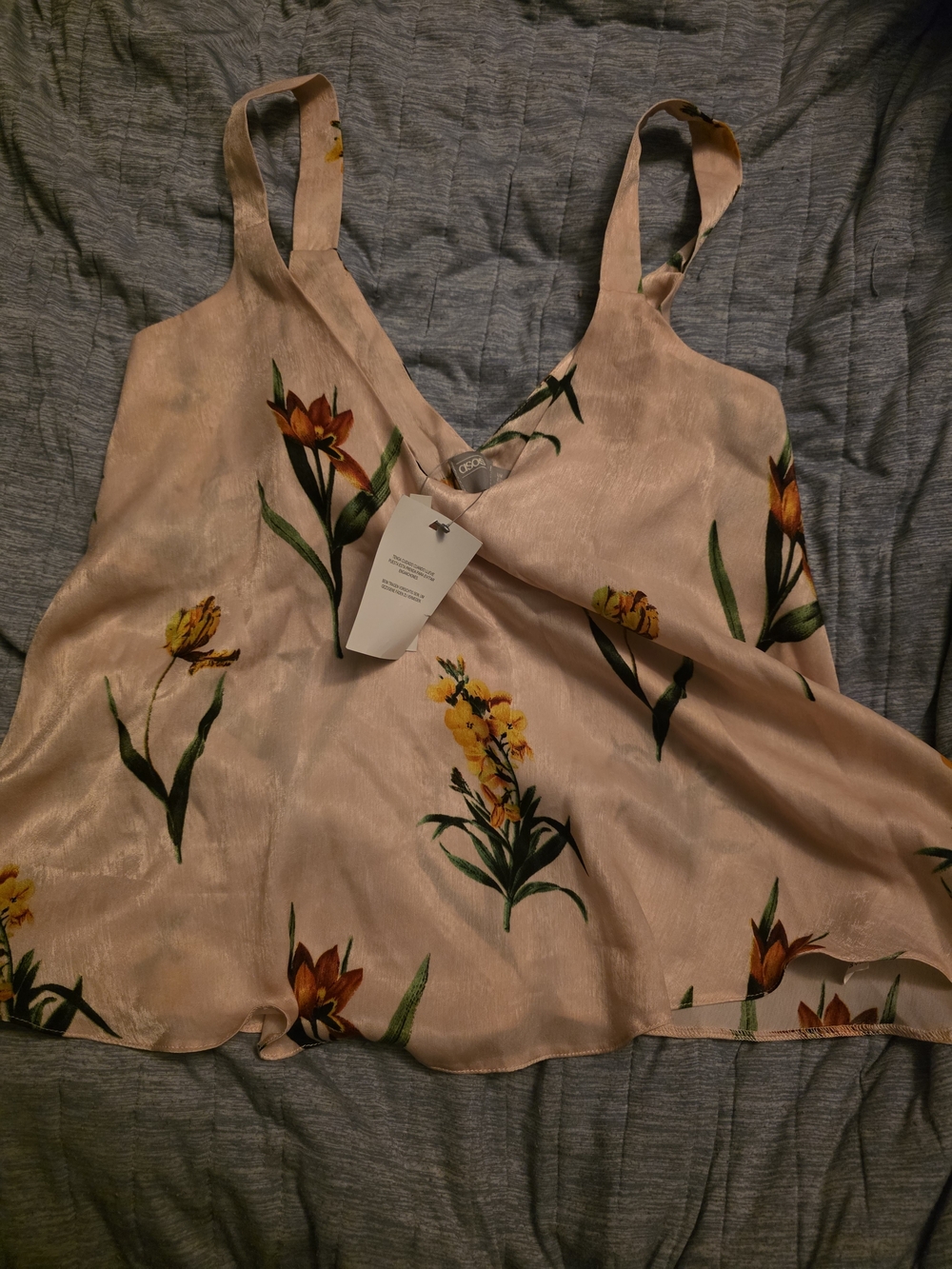 ASOS Blush Pink Floral Satin Camisole Top